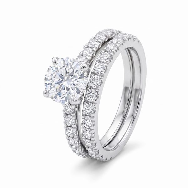 Prong Diamond Engagement Ring Set 48999