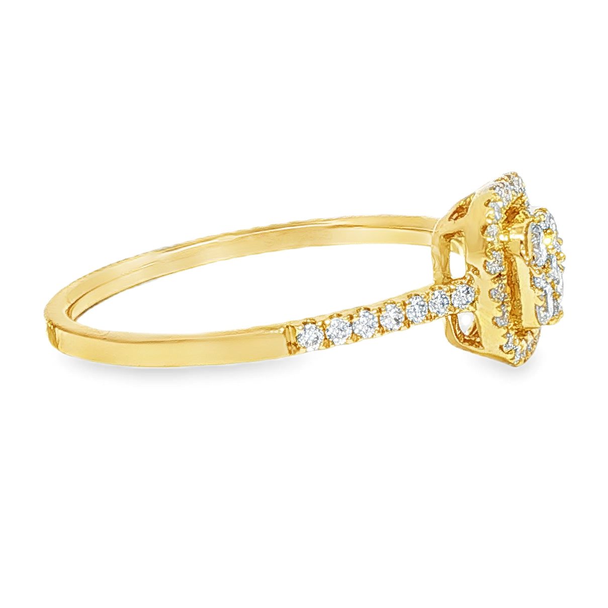 Diamond Cluster Square Halo Engagement Ring 67036