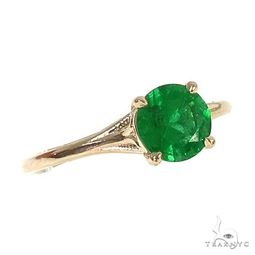 14K Gold Emerald Solitaire Engagement Ring 66603