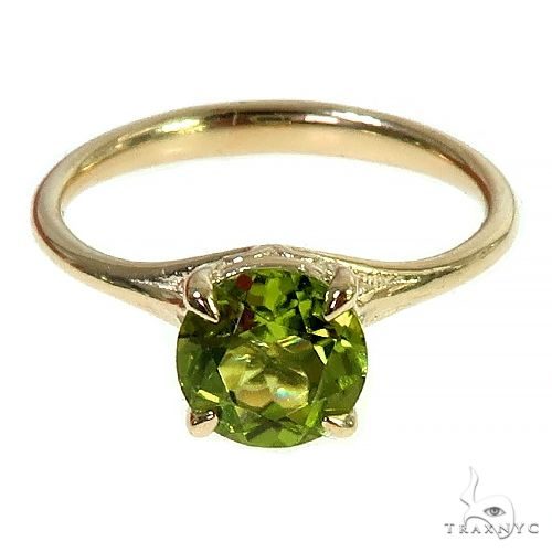 14K Gold Peridot Solitaire Engagement Ring 66426