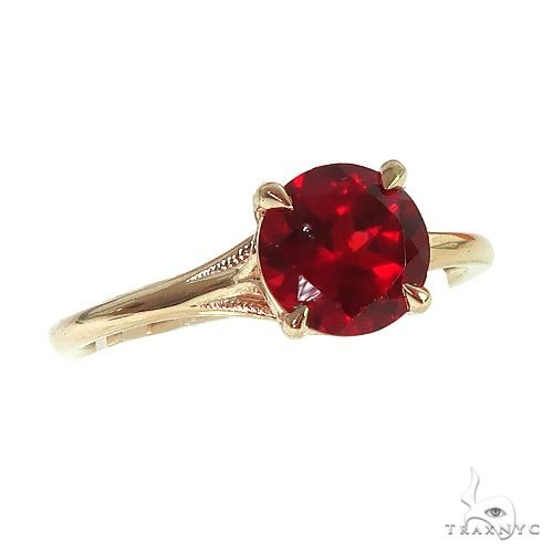 14K Gold Garnet Solitaire Engagement Ring 66422