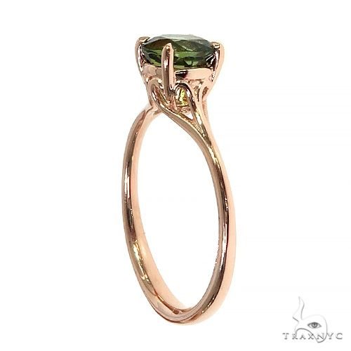 14K Gold Green Tourmaline Solitaire Engagement Ring 66429
