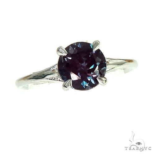 14K Gold Synthetic Alexandrite Solitaire Engagement Ring 66430
