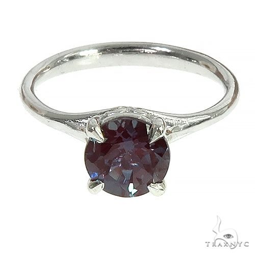 14K Gold Synthetic Alexandrite Solitaire Engagement Ring 66430