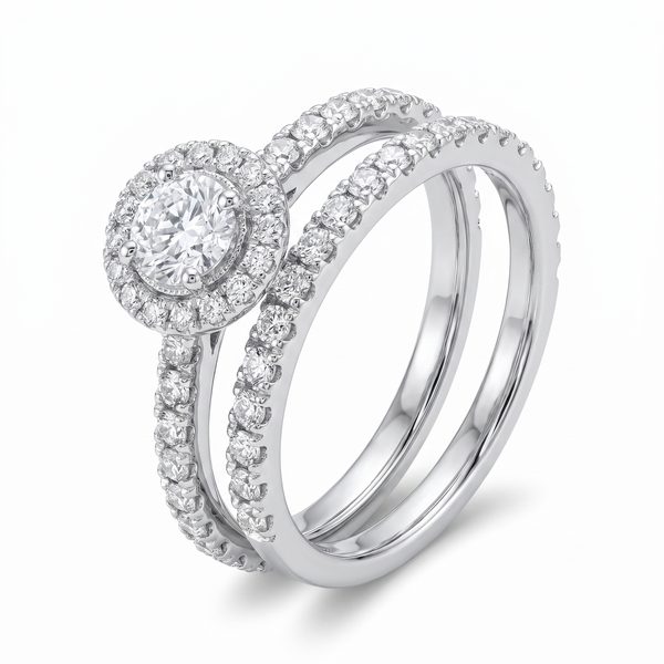 14K Gold Diamond Engagement Ring Bridal Set 65973