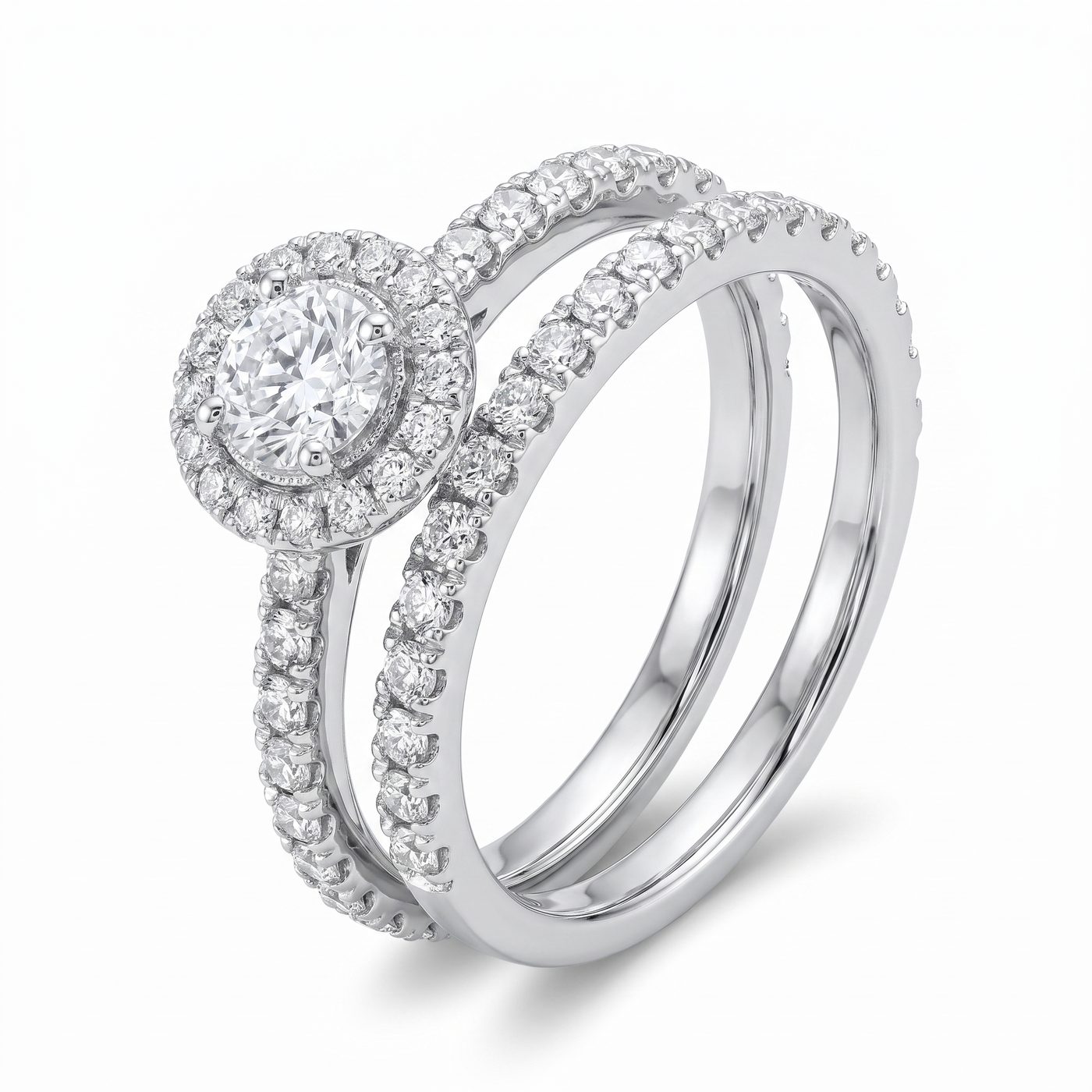 14K Gold Diamond Engagement Ring Bridal Set 65973