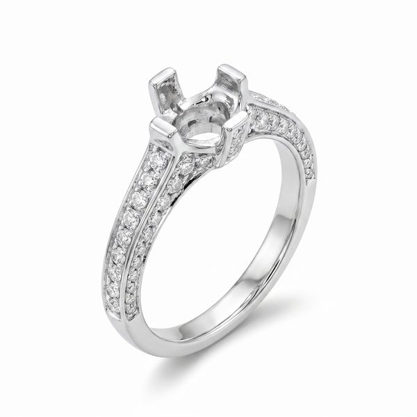 18K White Gold Diamond Semi Mount Engagement Ring 66150