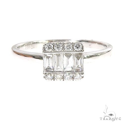 18k Gold Baguette Diamond Engagement Ring 67027