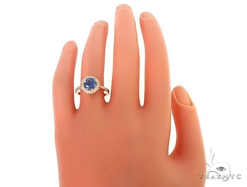 18K Gold Custom Sapphire Diamond Engagement Ring 66305