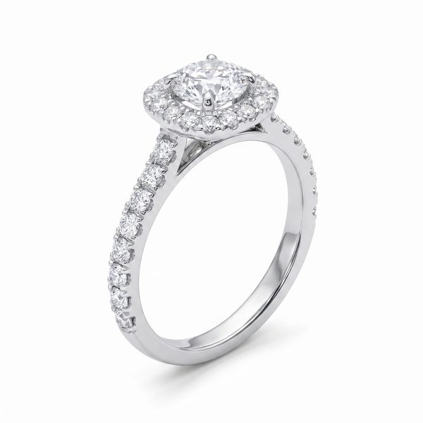 18K White Gold Engagement Diamond Ring 66232