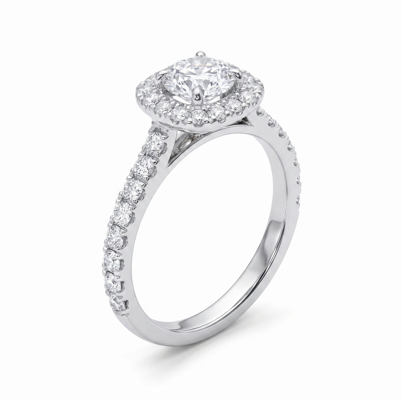 18K White Gold Engagement Diamond Ring 66232