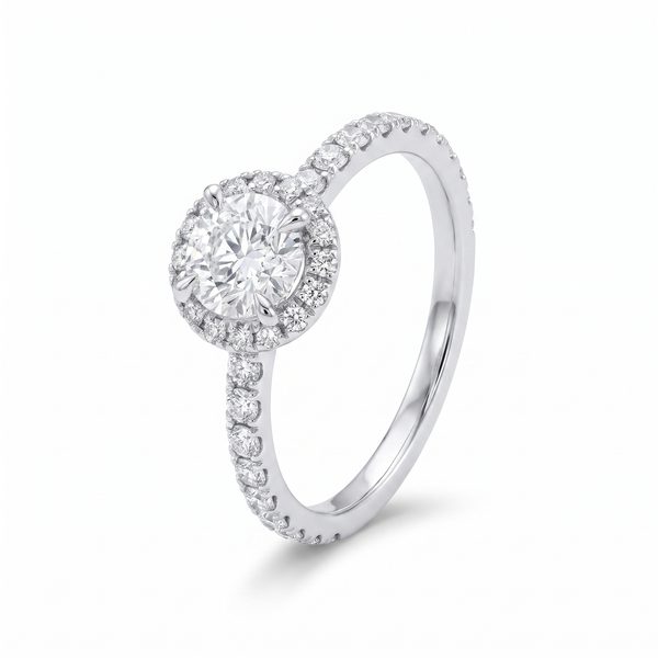 18K White Gold Engagement Diamond Ring 66248