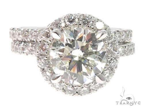 Diamond Engagement Halo Rings Set 64004