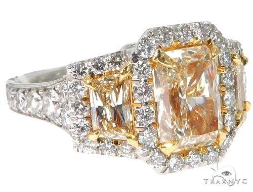 Radiant Cut Fancy Yellow Diamond Engagement Ring 64566