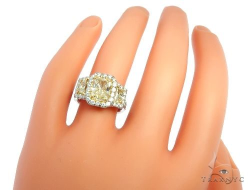 Radiant Cut Fancy Yellow Diamond Engagement Ring 64566