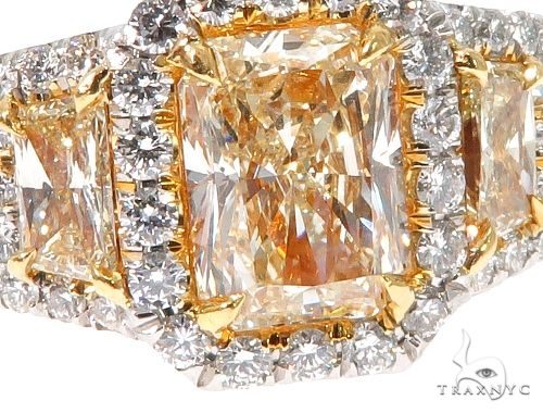 Radiant Cut Fancy Yellow Diamond Engagement Ring 64566