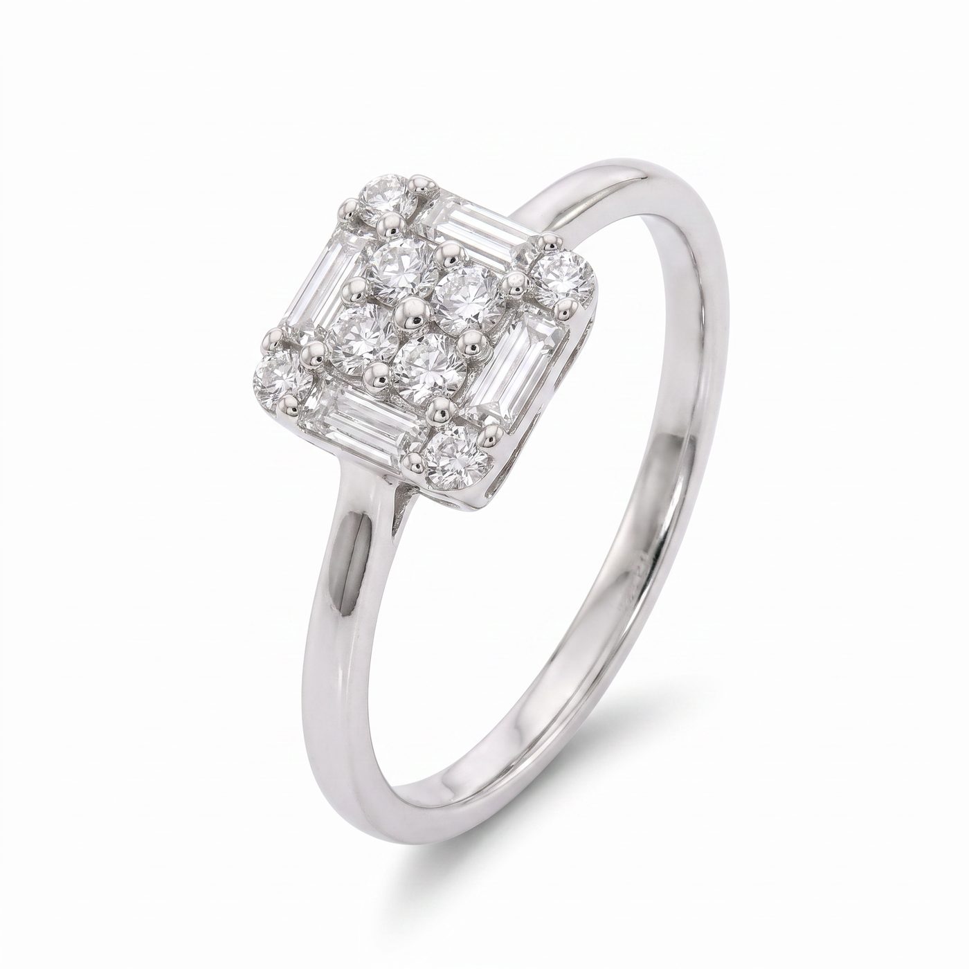 18K Gold Baguette Diamond Engagement Ring 67296