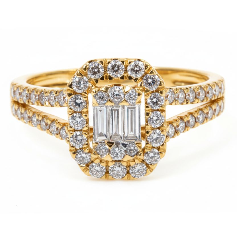 Baguette Diamond Engagement Ring 68761