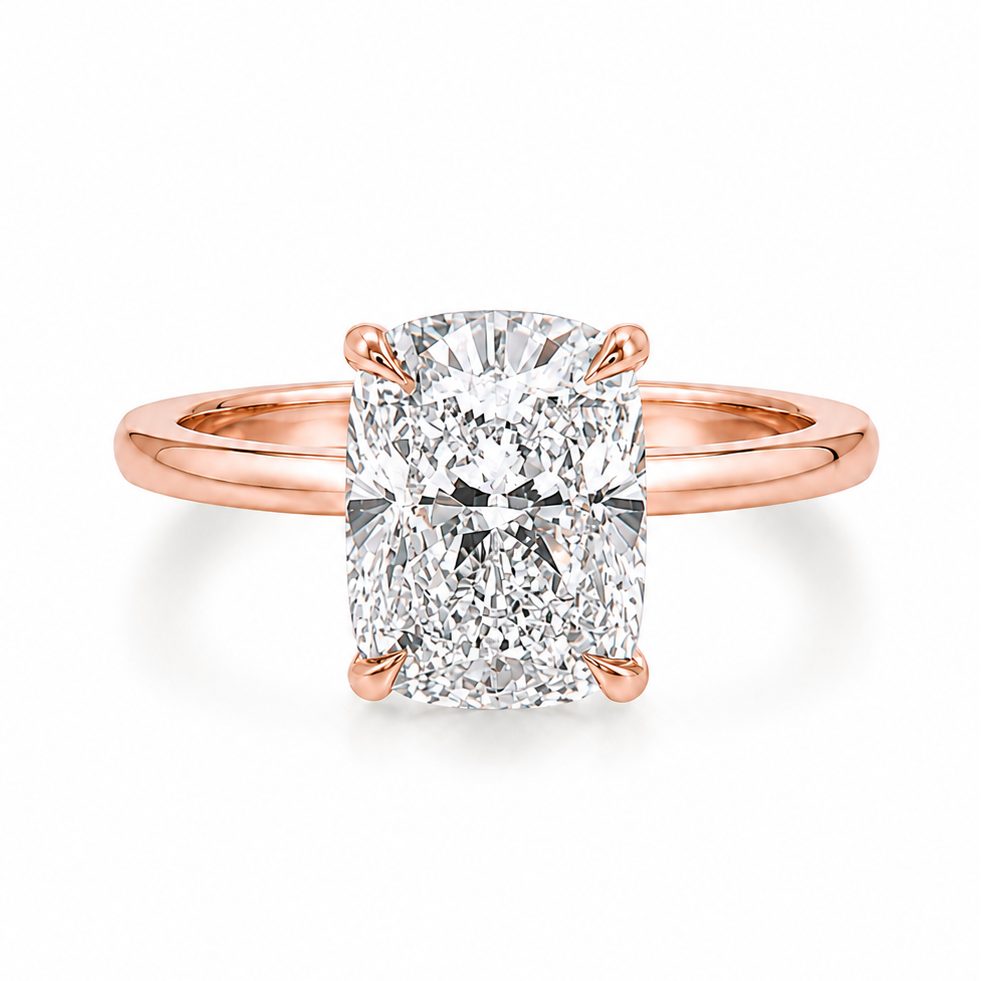 Elongated Cushion Lab Grown Diamond Solitaire Engagement Ring 68640