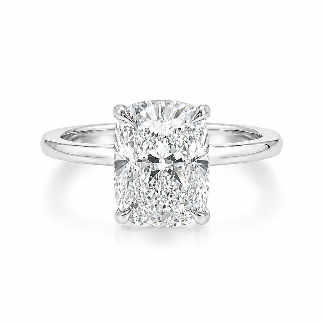 Elongated Cushion Lab Grown Diamond Solitaire Engagement Ring 68640