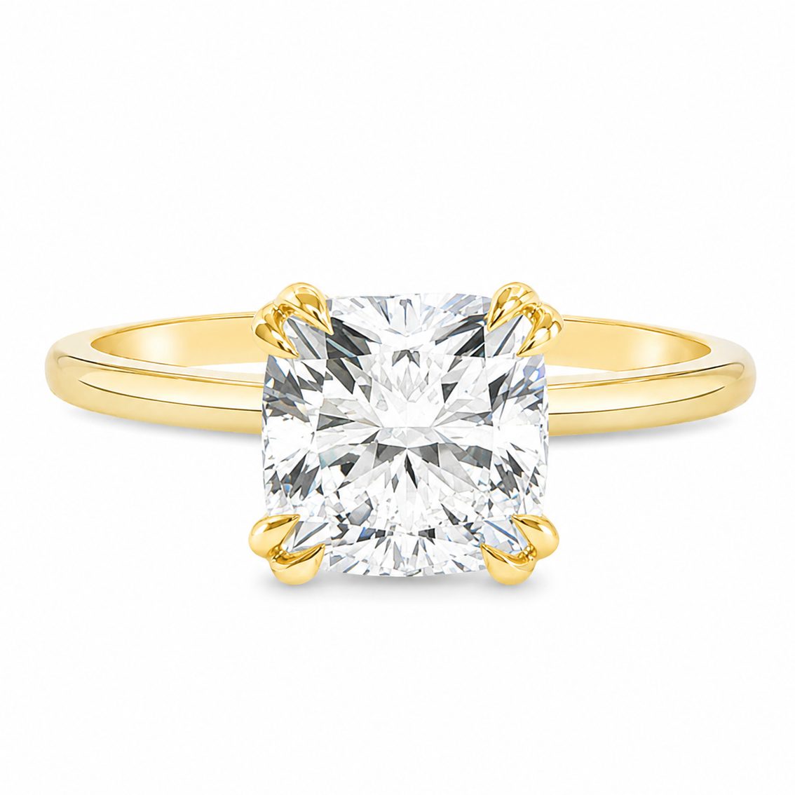 Tulip Cushion Solitaire Engagement Ring 68364