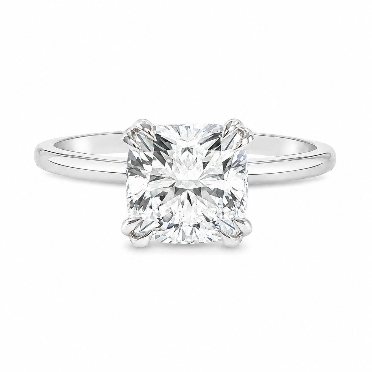 Tulip Cushion Solitaire Engagement Ring 68364
