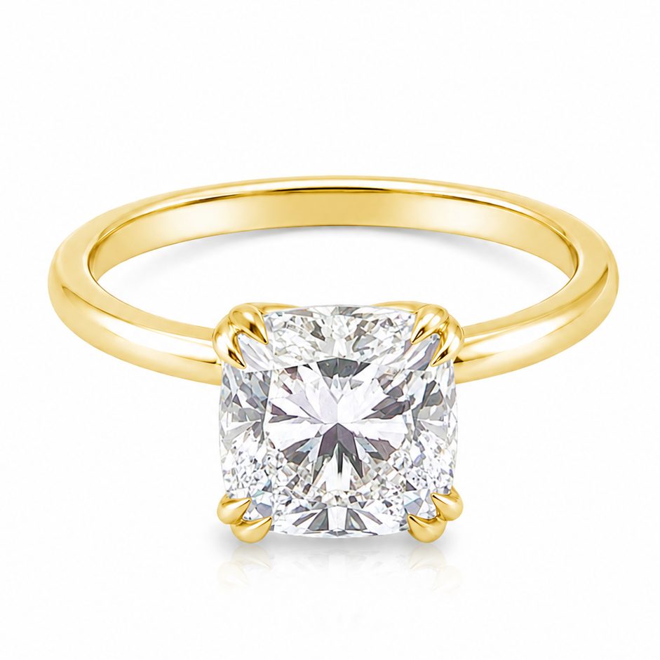 Tulip Cushion Solitaire Engagement Ring 68364