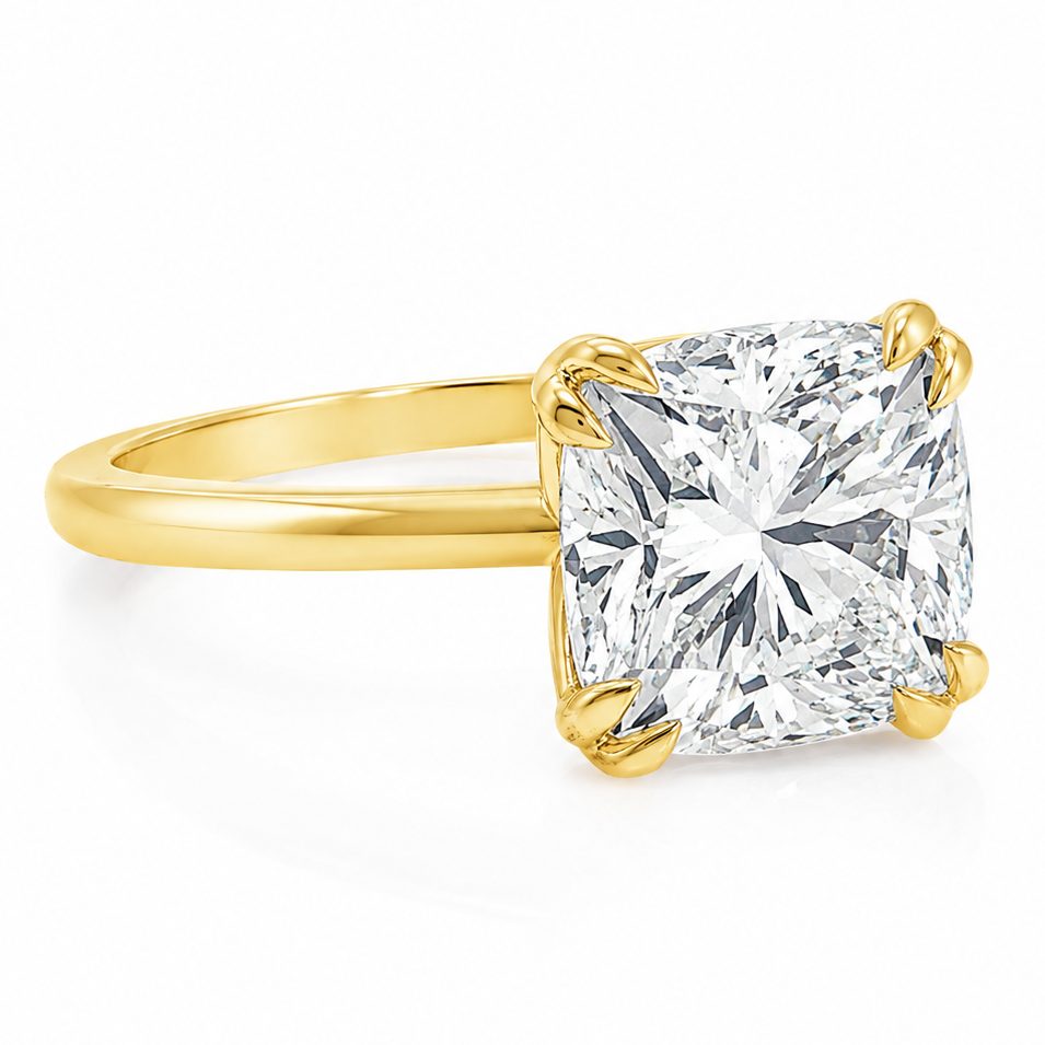 Tulip Cushion Solitaire Engagement Ring 68364
