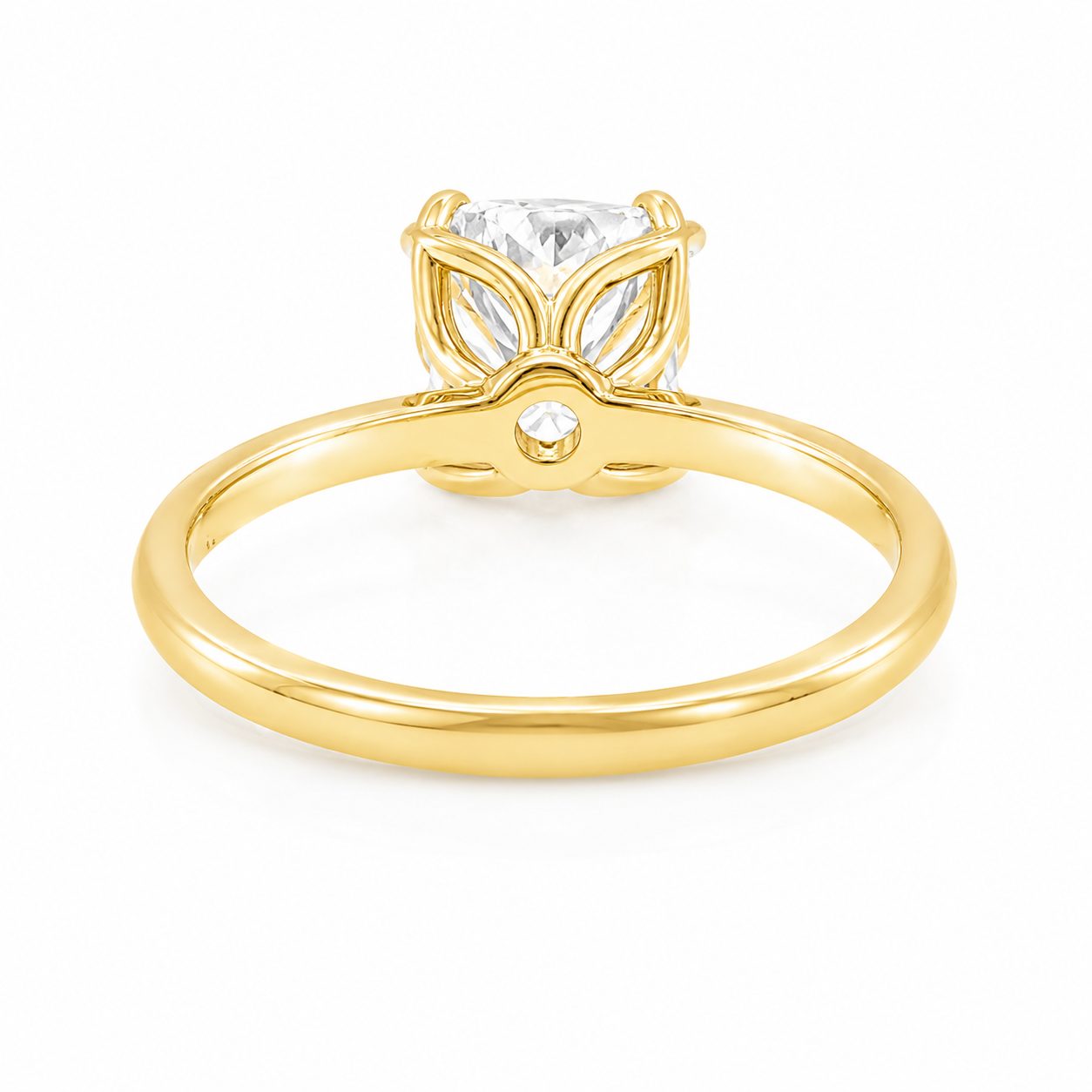Tulip Cushion Solitaire Engagement Ring 68364
