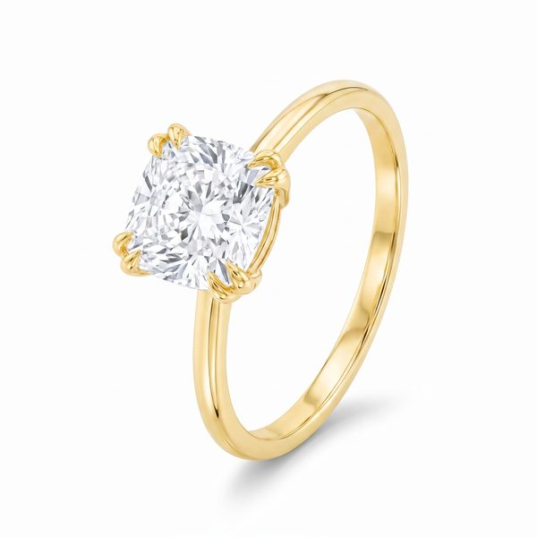 Tulip Cushion Solitaire Engagement Ring 68364
