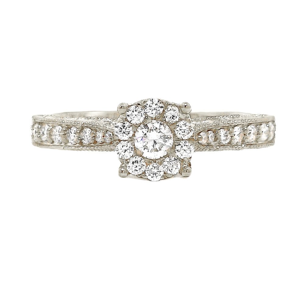 Floral Spark Diamond Engagement Ring 18191
