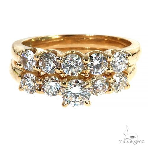 Yellow Gold Round Solitaire Ring Set 2969