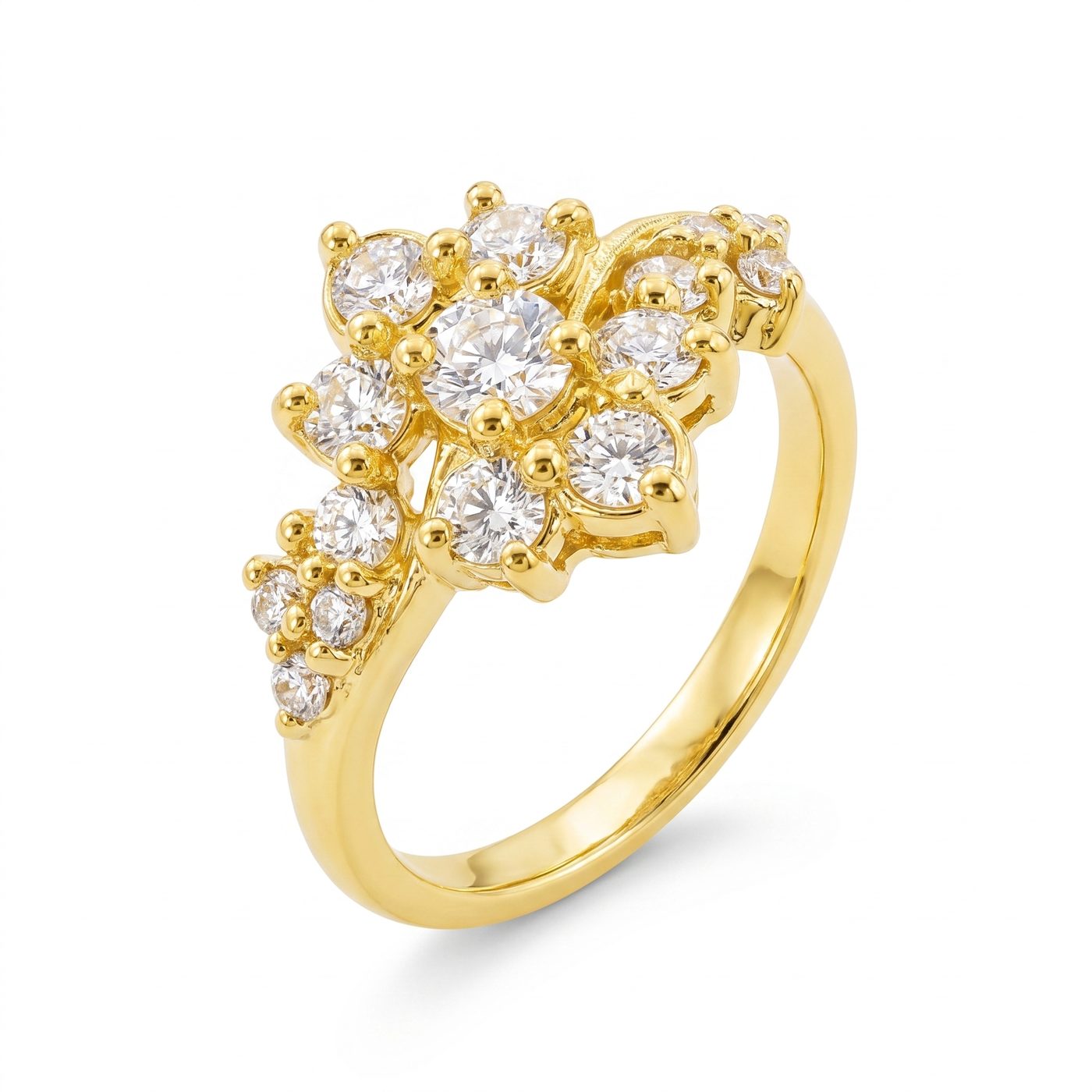 YG Flower Bouquet Ring 16092