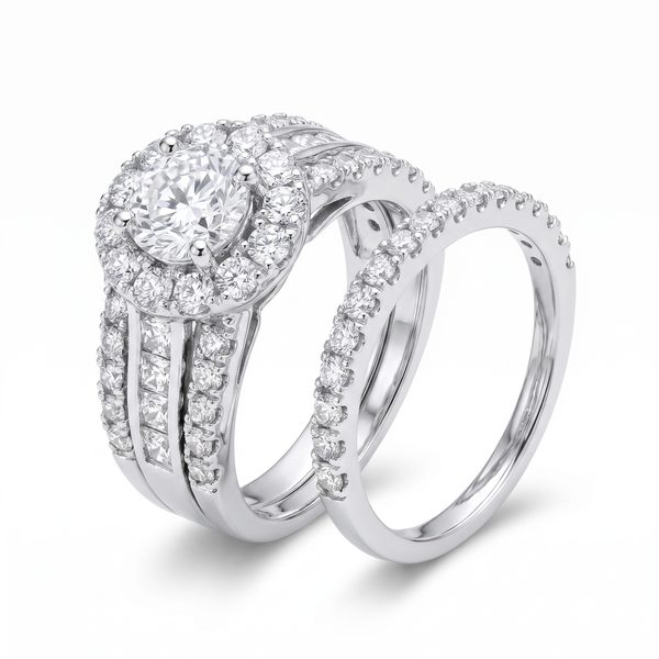Snow Queen Diamond Wedding Ring Set 27166