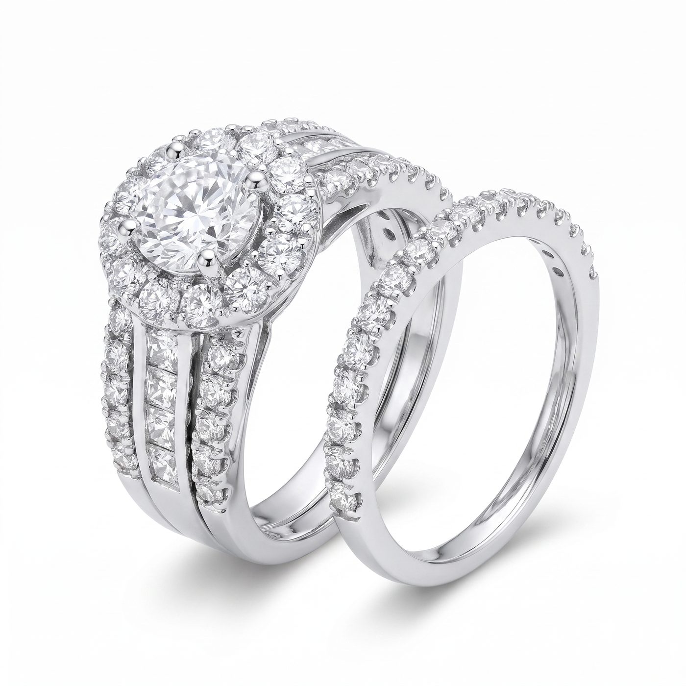 Snow Queen Diamond Wedding Ring Set 27166