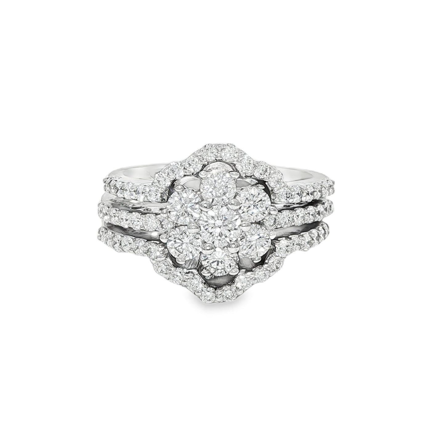 Flower Diamond Ring Set 17033