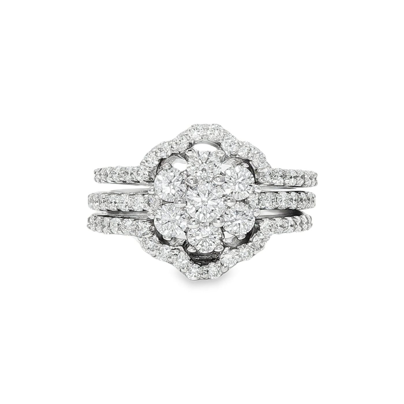 Flower Diamond Ring Set 17033