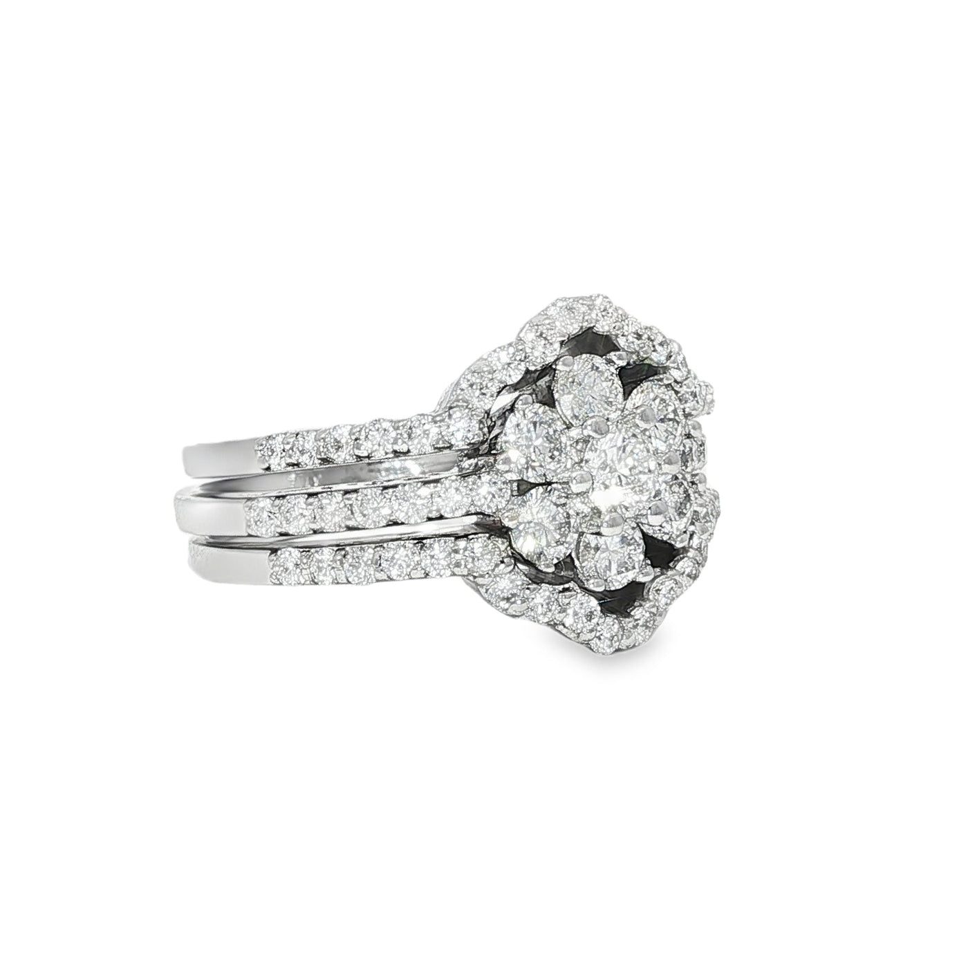 Flower Diamond Ring Set 17033