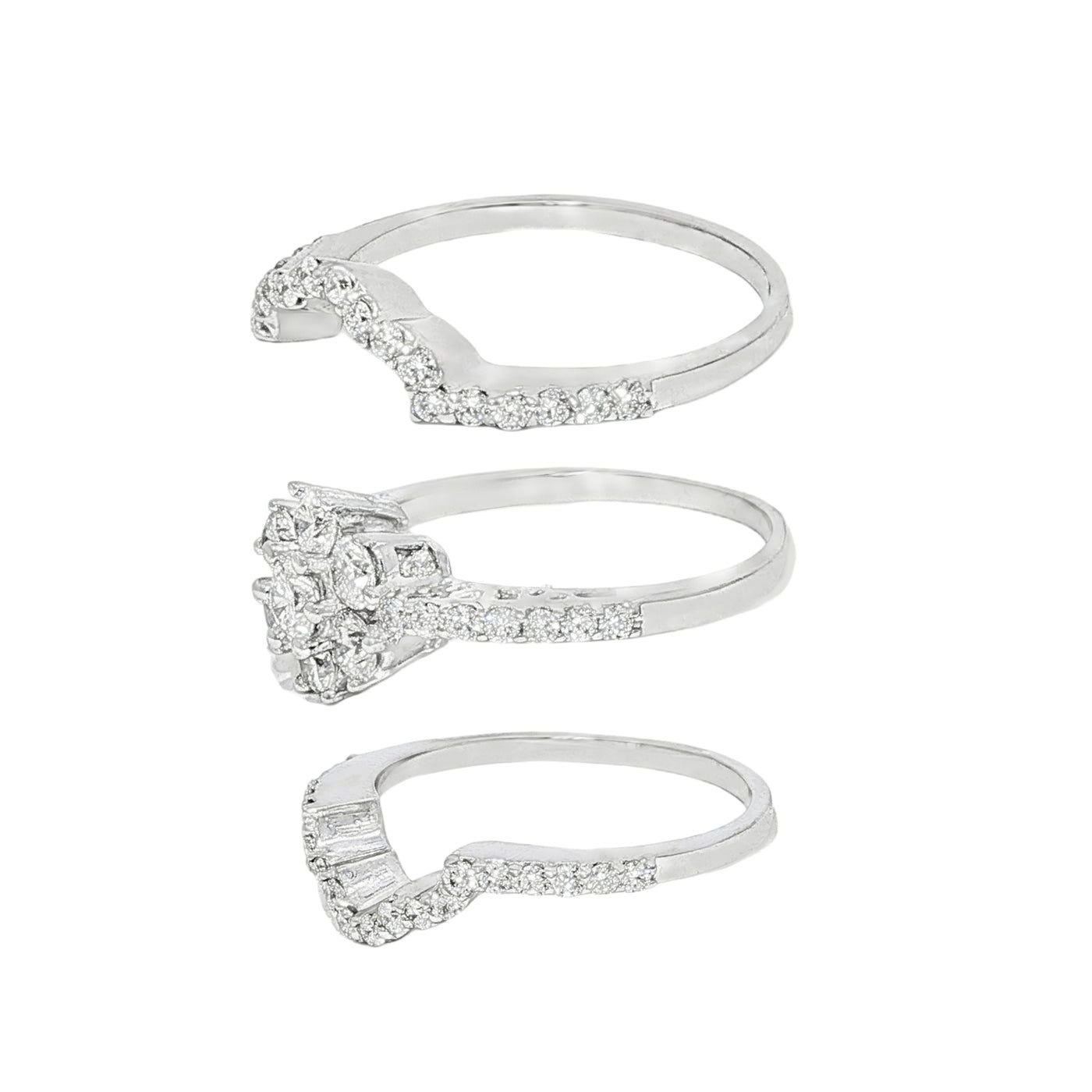 Flower Diamond Ring Set 17033