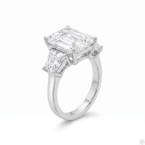 Emerald Diamond Engagement Ring 70386
