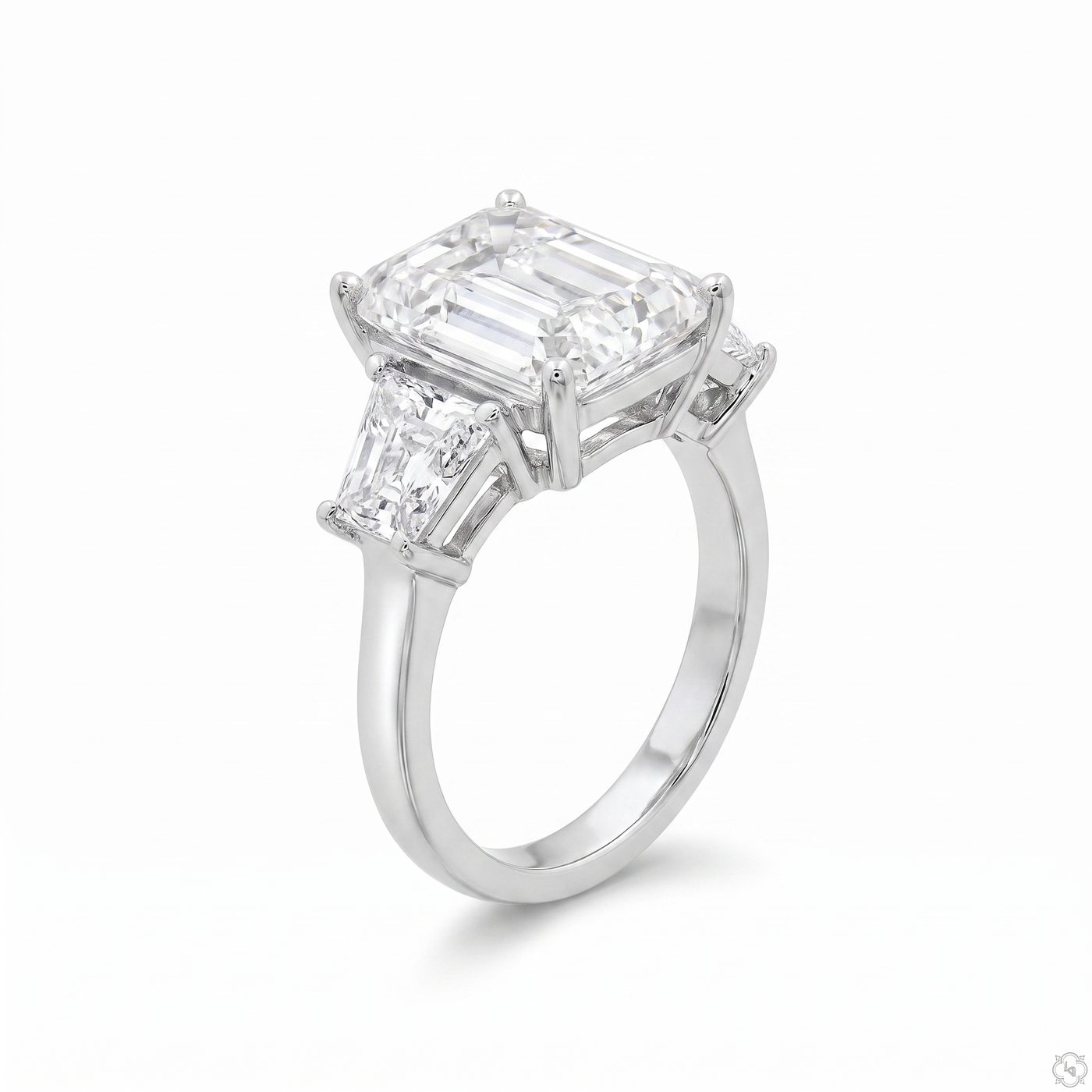 Emerald Diamond Engagement Ring 70386
