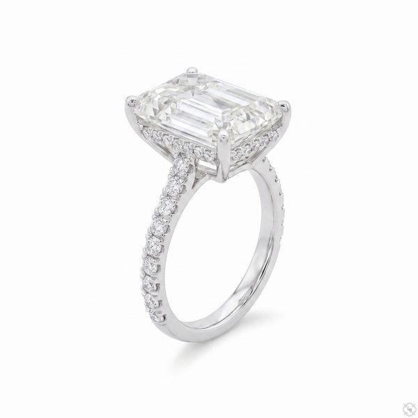 Emerald Diamond Engagement Ring 70385