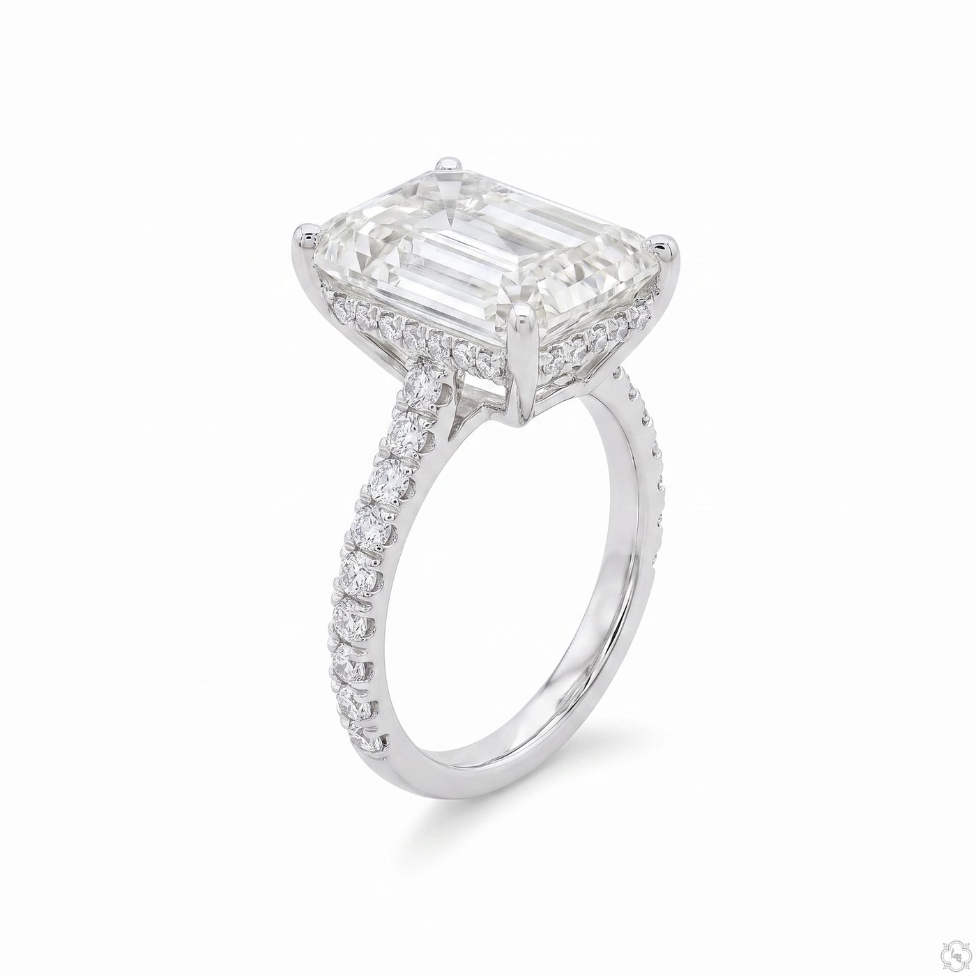 Emerald Diamond Engagement Ring 70385
