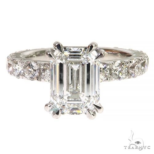 Emerald Diamond Engagement Ring (Lab) 68231