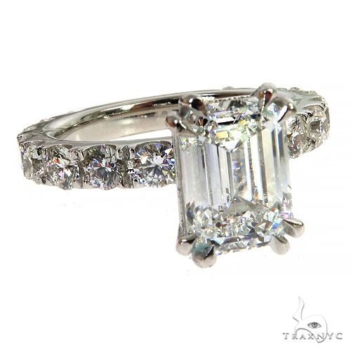 Emerald Diamond Engagement Ring (Lab) 68231