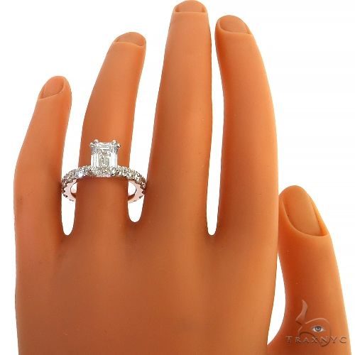 Emerald Diamond Engagement Ring (Lab) 68231
