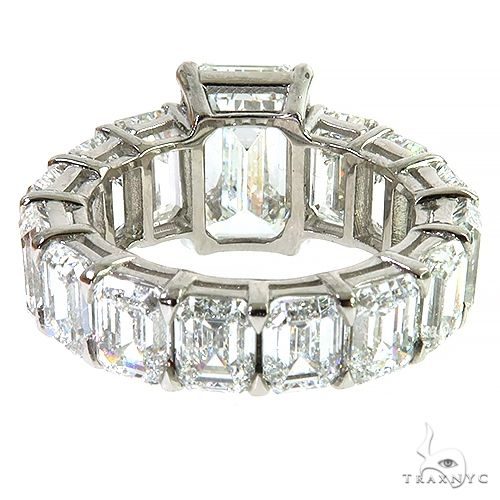 Emerald Diamond Eternity Engagement Ring 69650