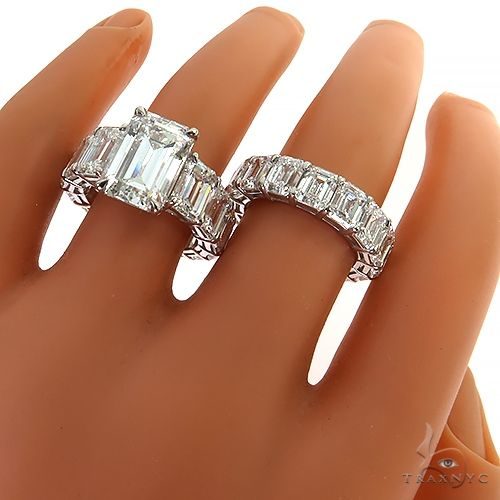 Emerald Diamond Eternity Engagement Ring 69650