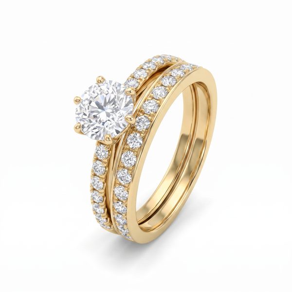 Round Diamond Engagement Ring Set 42309