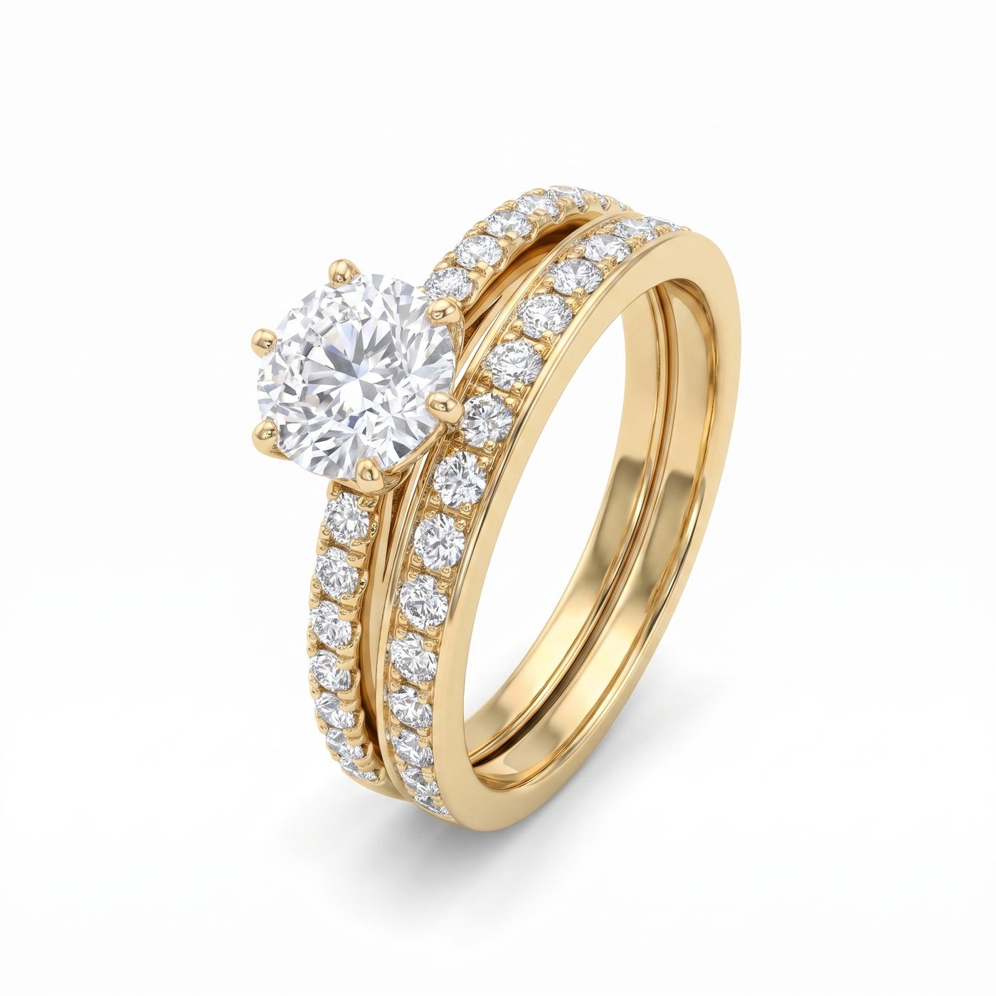 Round Diamond Engagement Ring Set 42309